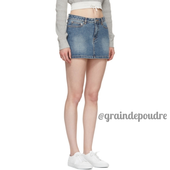 NWT APC Mini Jupe Indigo Denim Skirt 34 0 - Picture 3 of 7